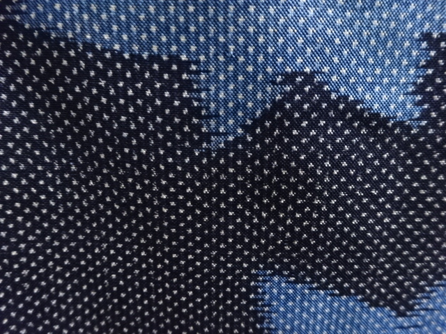 JAPANESE KIMONO / ANTIQUE KAEDE PATTERN WOVEN DORO OSHIMA TSUMUGI KIMO